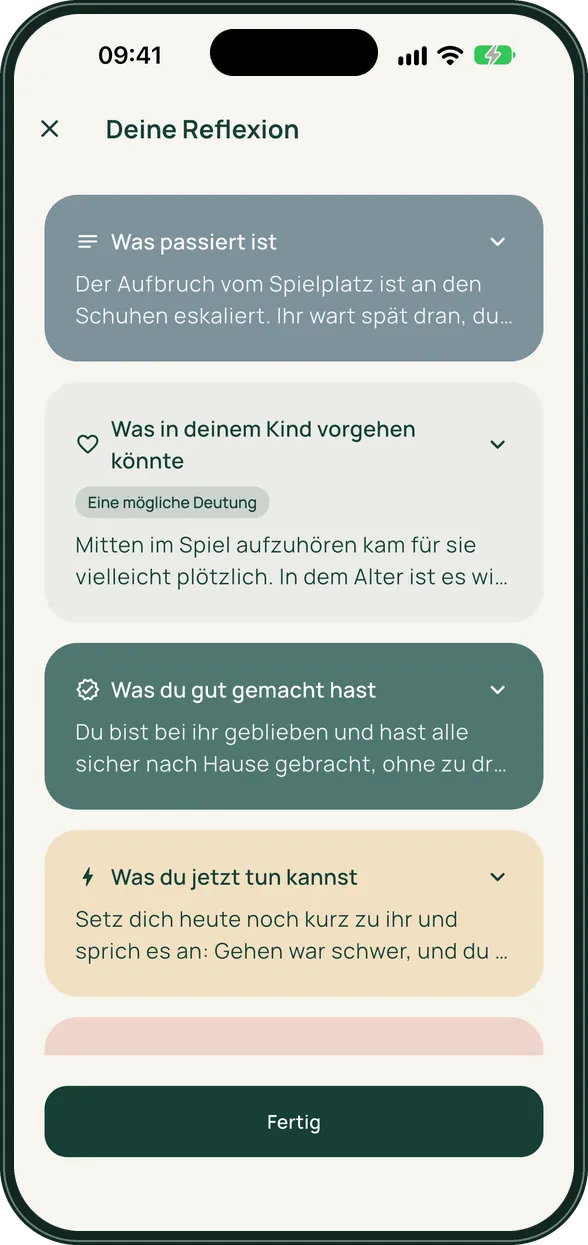 Reflexion in Reflory zu einem eskalierten Aufbruch vom Spielplatz